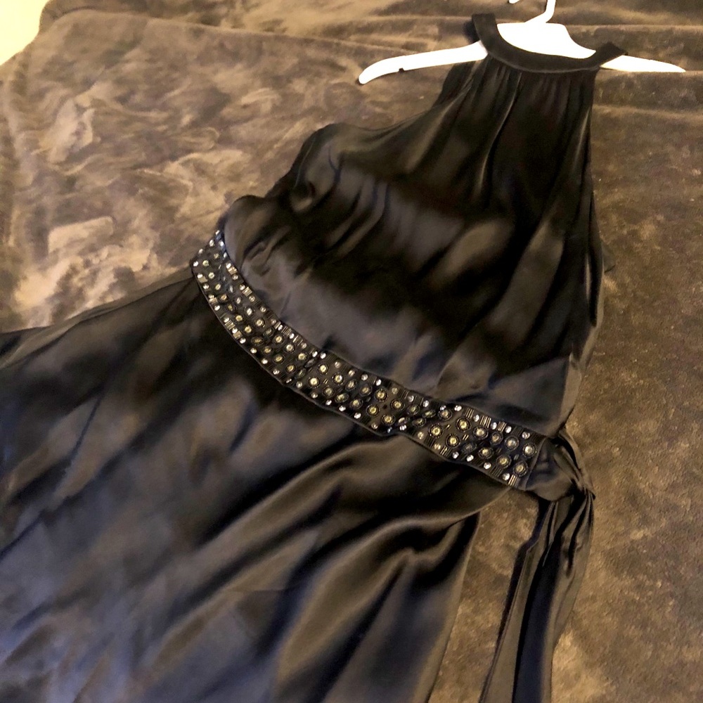 Anne Klein size 16 satin dress beaded waistband